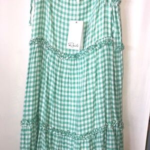 Rails, green, gingham dress NWT